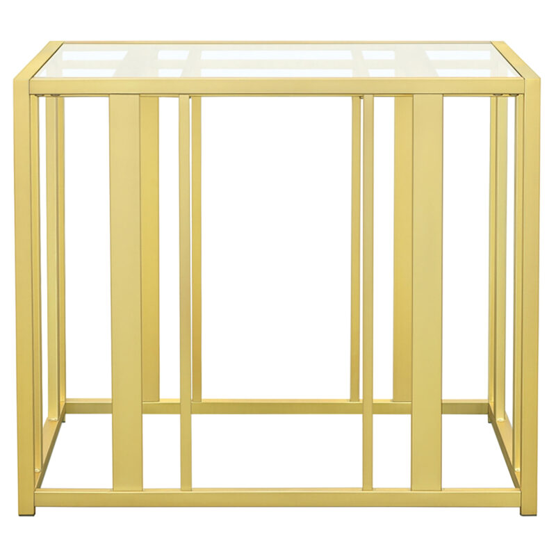 Adri Metal Frame End Table Matte Brass