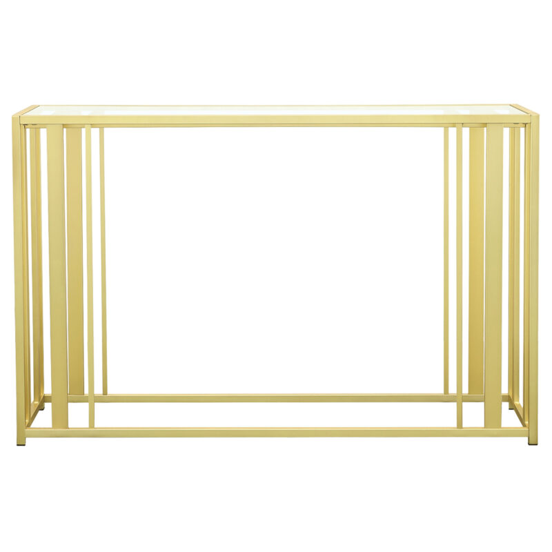 Adri Metal Frame Sofa Table Matte Brass