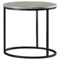 Lainey Faux Marble Round Top End Table Grey and Gunmetal