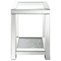 Valentina Square End Table with Glass Top Mirror