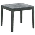 Mozzi Square End Table Faux Grey Marble and Black