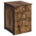 Estrella 3-drawer File Cabinet Antique Nutmeg and Gunmetal