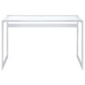 Hartford Glass Top Writing Desk Chrome