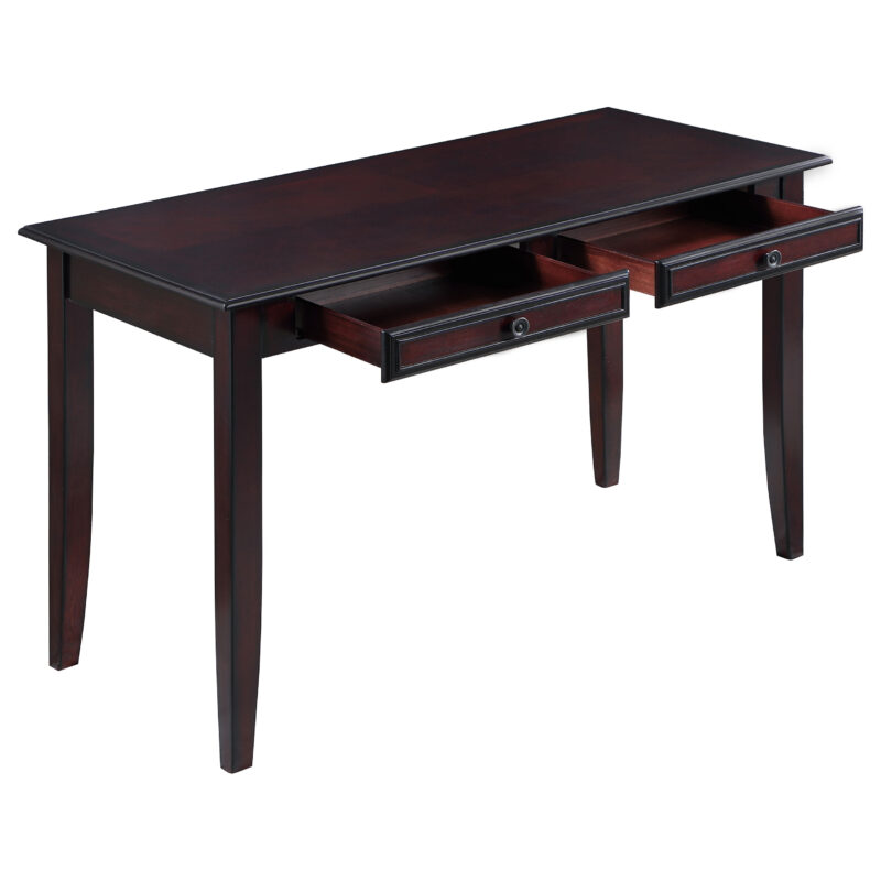 Newton 2-piece Writing Desk Set Dark Amber and Tan