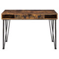 Olvera 1-drawer Writing Desk Antique Nutmeg and Dark Bronze