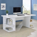 Alice Writing Desk White with Open Shelves