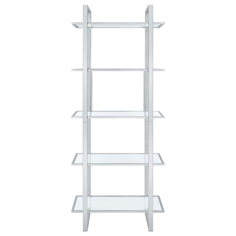 Hartford Glass Shelf Bookcase Chrome