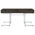 Noorvik 3-drawer Writing Desk Dark Oak and Chrome