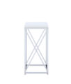 Edmund Accent Table with X-cross Glossy White and Chrome