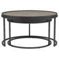 Rodrigo 2-piece Round Nesting Tables Weathered Elm