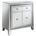 Arwen 2-drawer Accent Cabinet Clear Mirror with LED Lighting