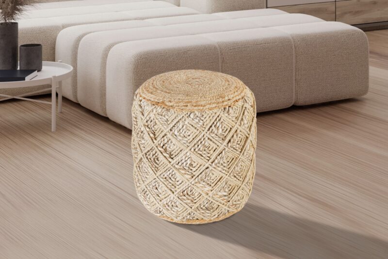 2900 Round Jute Pouf Ottoman