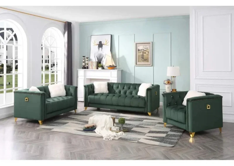 Russell Living Room Set in Green