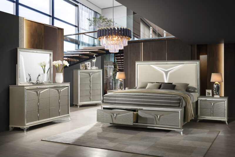 Samantha Bedroom Set Silver