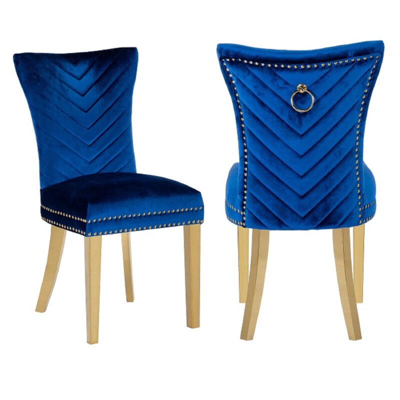 Eva Gold Legs Dining Chairs  (2 Chair per Box)