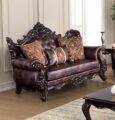 Palencia Loveseat, Dark Cherry/Brown