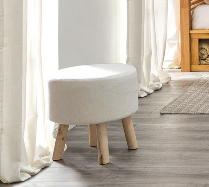 Gates Footstool (2/CTN), White/Natural