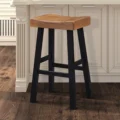 Biasca 29" Stool (2/CTN), Oak/Black