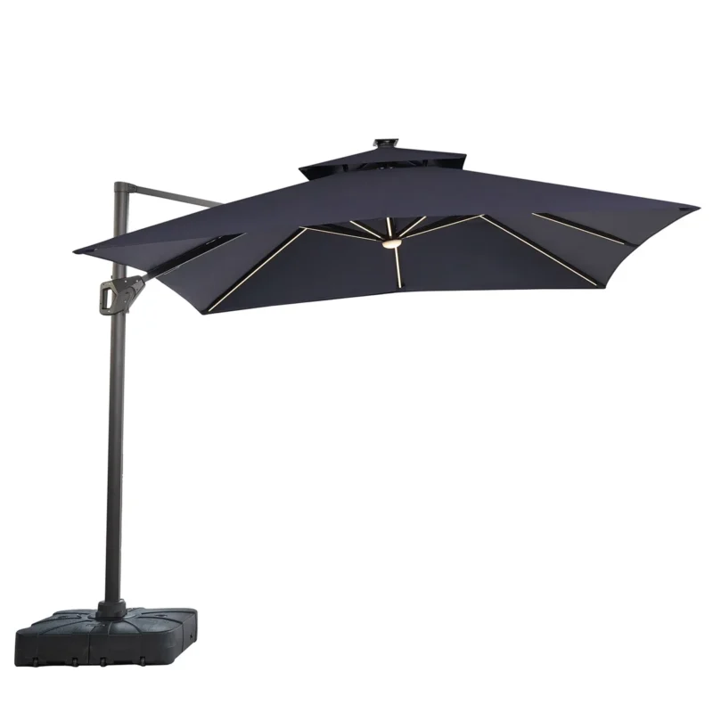 Sano 10' Square Umbrella, Navy + Base