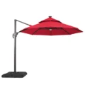 Fera 10 Ft Round Umbrella, Red + Base