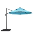 Fera 10 Ft Round Umbrella, Teal + Base