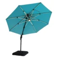 Fera 10 Ft Round Umbrella, Teal + Base