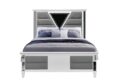 MARCO METALLIC WHITE Queen Bed WITH LED 3D MIRROR