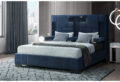 OSCAR NAVY BLUE King Bed NO WOOD TRIM