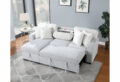 U0204 LIGHT GREY/WHITE REVERSIBLE PULL OUT Sofa Bed