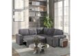 U2660 GREY SECTIONAL W/O CHAISE AND W/ PULLOUT