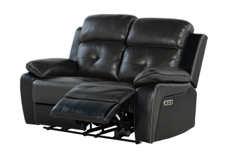 U5050 BLANCHE CHARCOAL/BLACK POWER RECLINING LOVESEAT