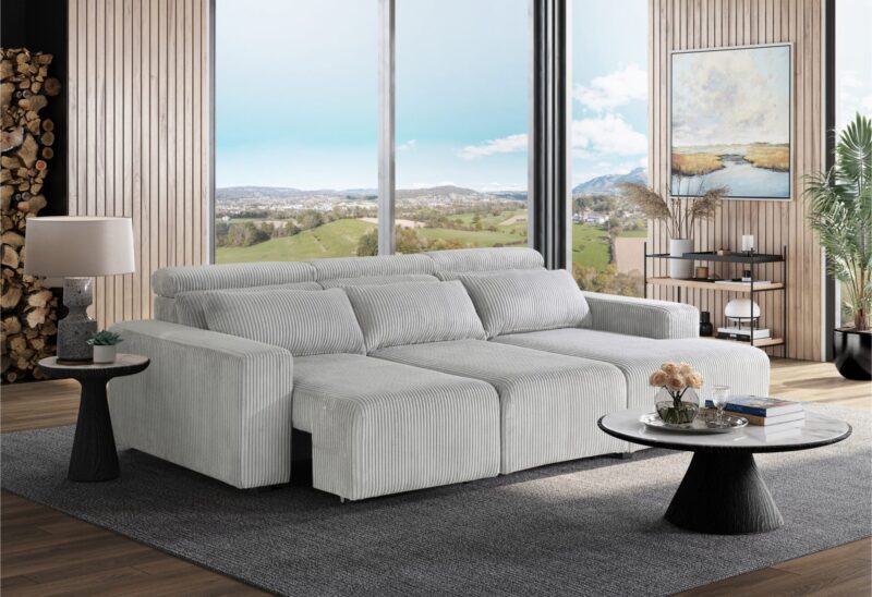 U5945 GREY POWER SECTIONAL