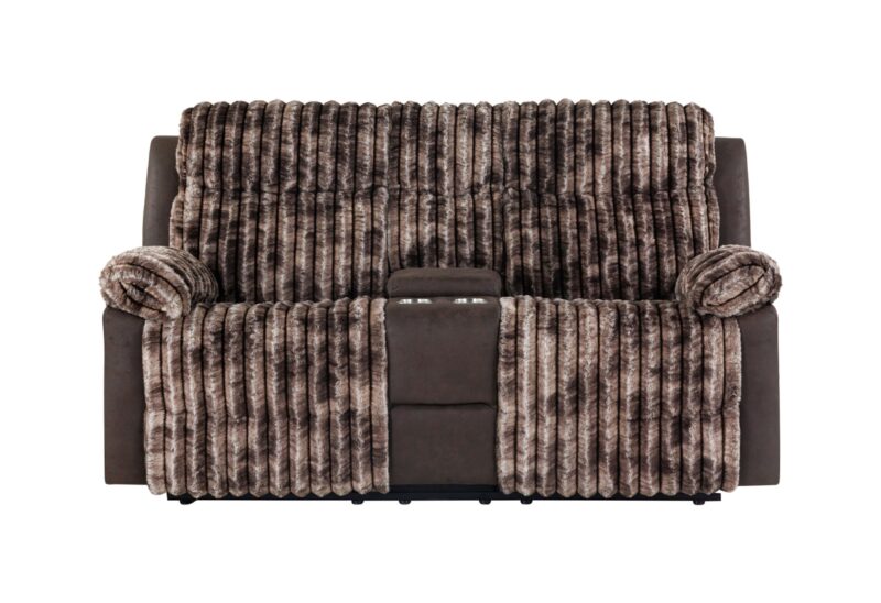 U6028 Brown CONSOLE RECLINING LOVESEAT