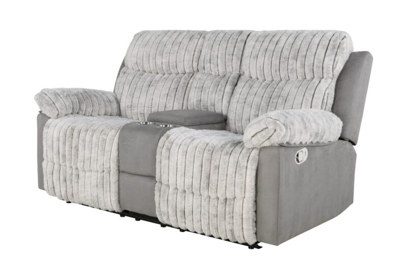 U6028 Grey CONSOLE RECLINING LOVESEAT