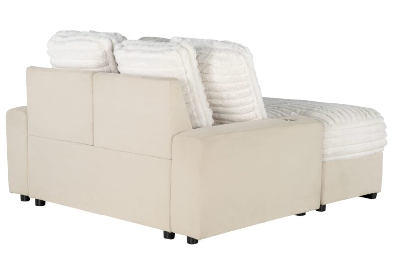 U8291 BEIGE LOUNGER SOFA WITH USB