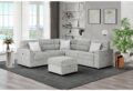 U9401 NICKEL Sectional WITH 3 PILLOWS AND OTTOMAN