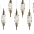 Shinny Teardrops Rectangular Chandelier // Matte Nickel