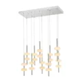 Double Spanish Alabaster Rectangular Chandelier // Chrome