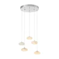 Spanish Alabaster Round Chandelier // Chrome