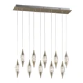 Shinny Teardrops Rectangular Chandelier // Matte Nickel