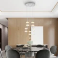 Spanish Alabaster Round Chandelier // Chrome