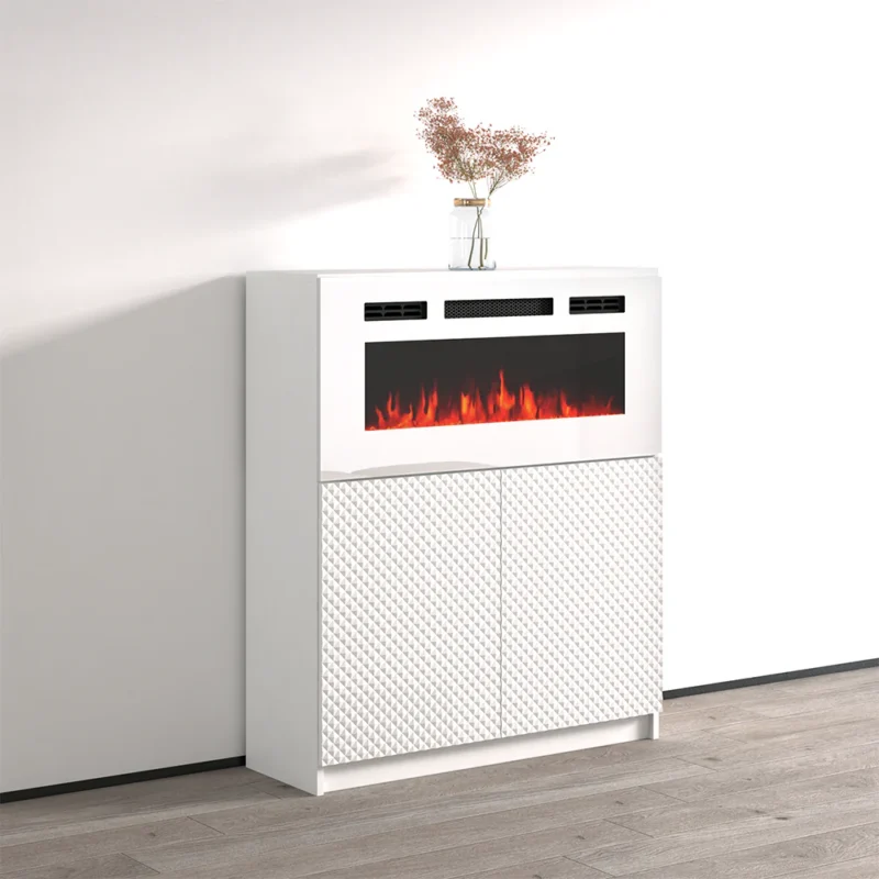 Carla 01 WH-EF Fireplace Sideboard