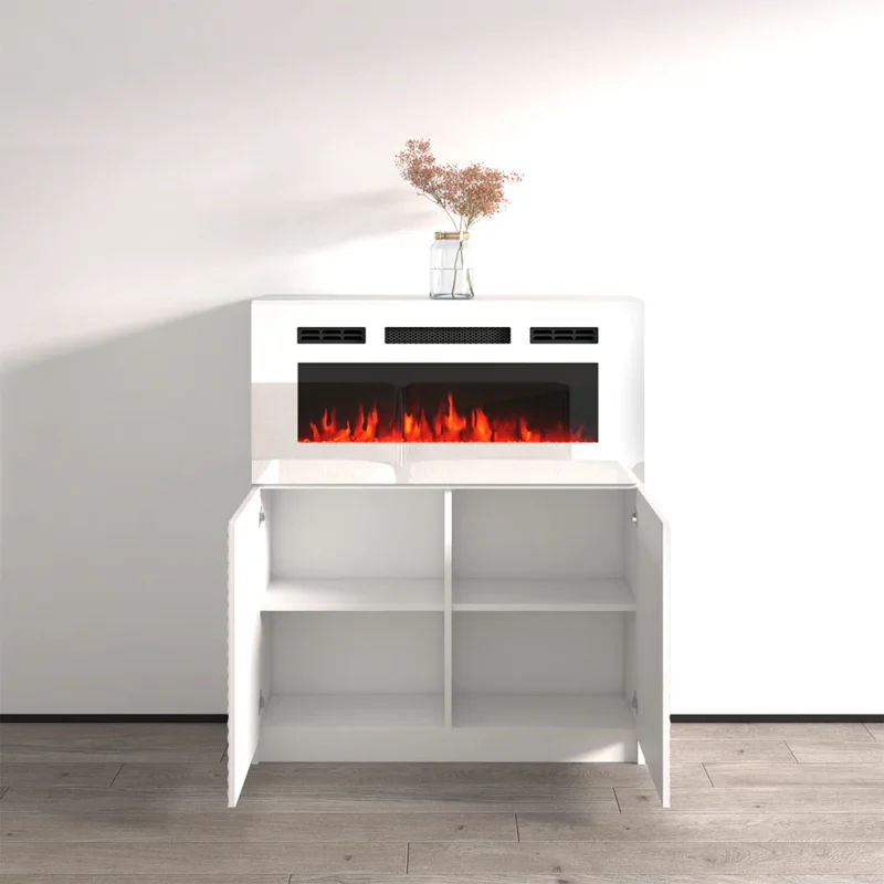 Carla 01 WH-EF Fireplace Sideboard