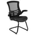 BL-X-5C-BK-LEA-GG - Kelista Black Reception Chair
