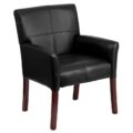 Taylor Leather Soft Executive Side Reception Chair with Mahogany Legs