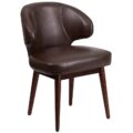 BT-4-BN-GG - Comfort Back Series Brown Leather Soft Side Reception Chair