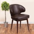 BT-4-BN-GG - Comfort Back Series Brown Leather Soft Side Reception Chair