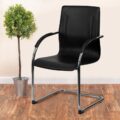 BT-509-BK-GG - Valrico Black Vinyl Side Reception Chair