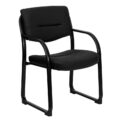 BT-510-LEA-BK-GG - Donny Executive Side Reception Chair
