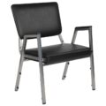 HERCULES Black Antimicrobial Vinyl Bariatric Medical Reception Arm Chair with 3/4 Panel Back